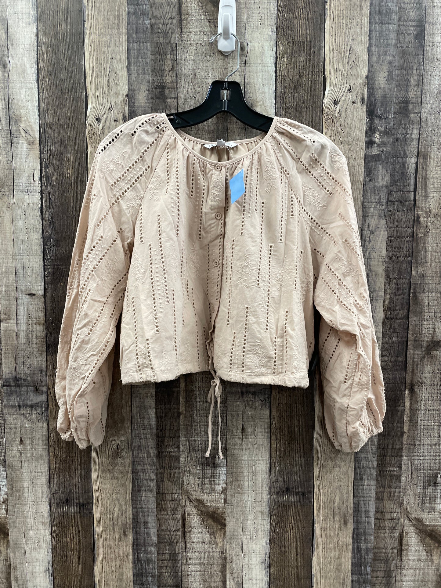 Top Long Sleeve By Ophelia Roe In Beige, Size: M