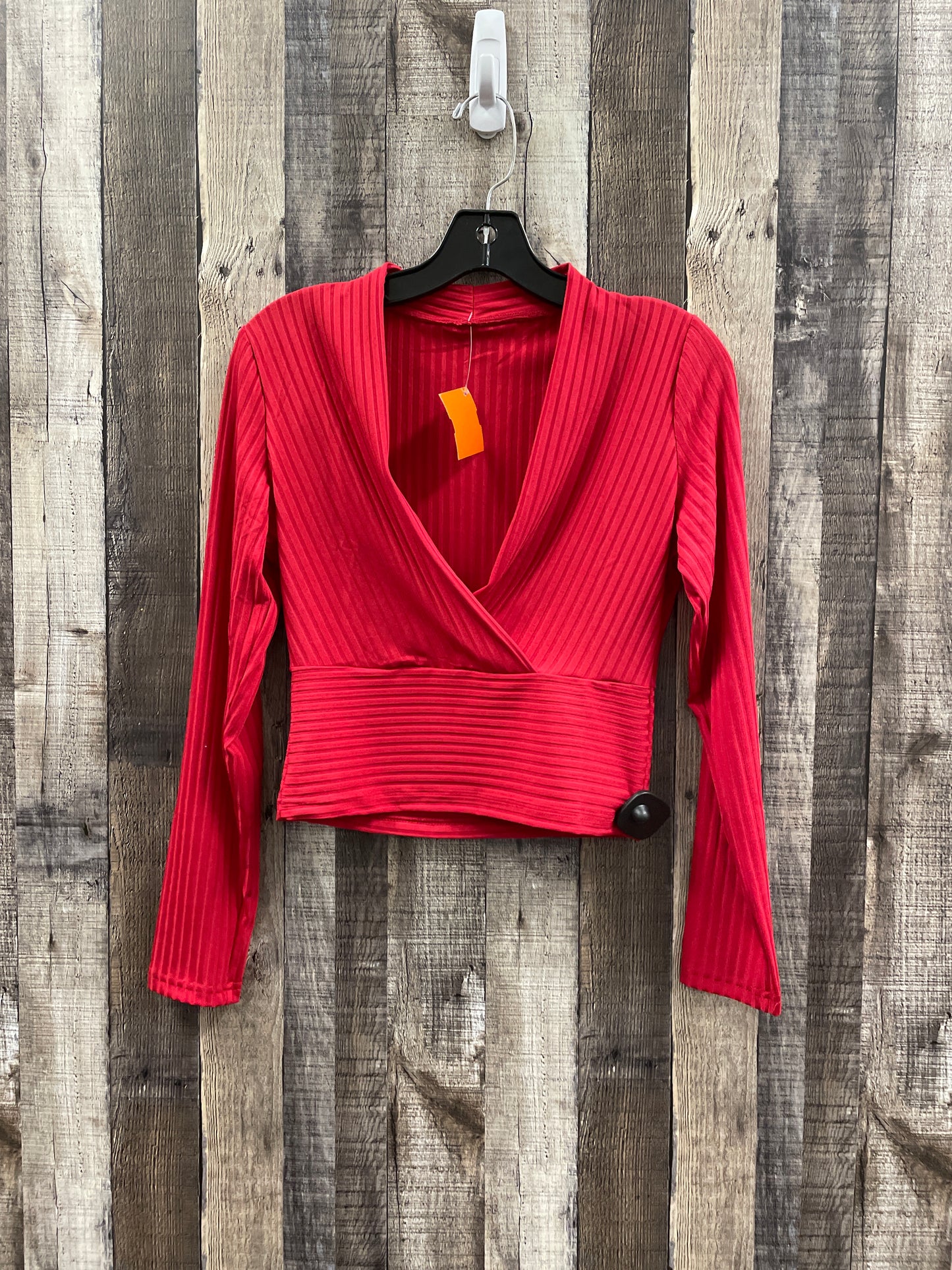 Top Long Sleeve By Cmf In Red, Size: M