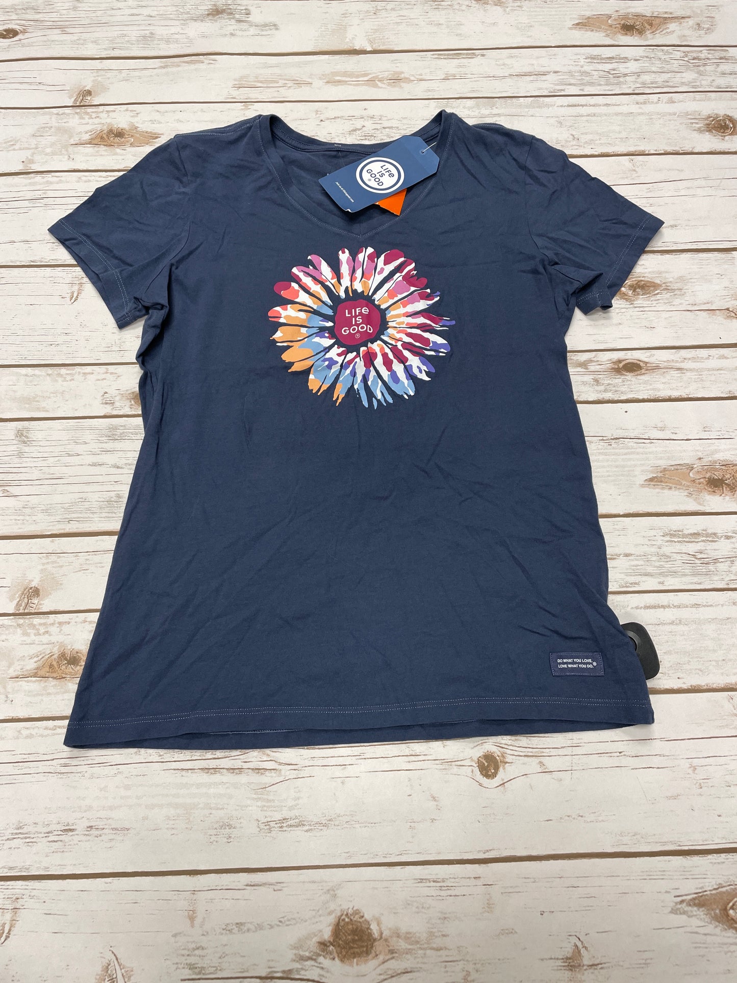 Top Short Sleeve By Life Is Good In Blue, Size: S