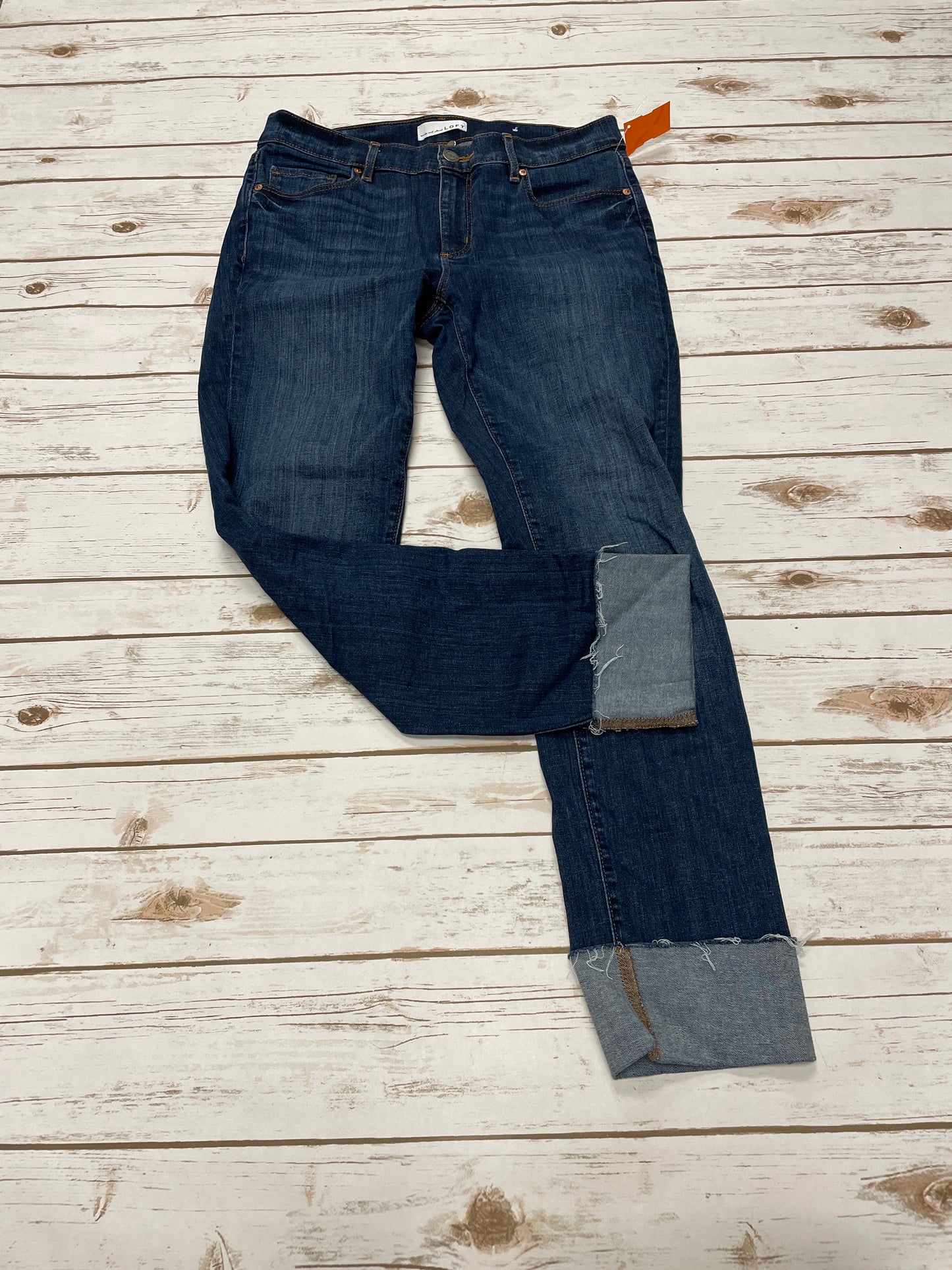 Jeans Skinny By Loft In Blue Denim, Size: 8