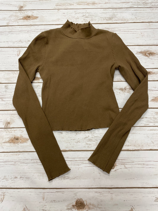 Top Long Sleeve By Good American In Brown, Size: M