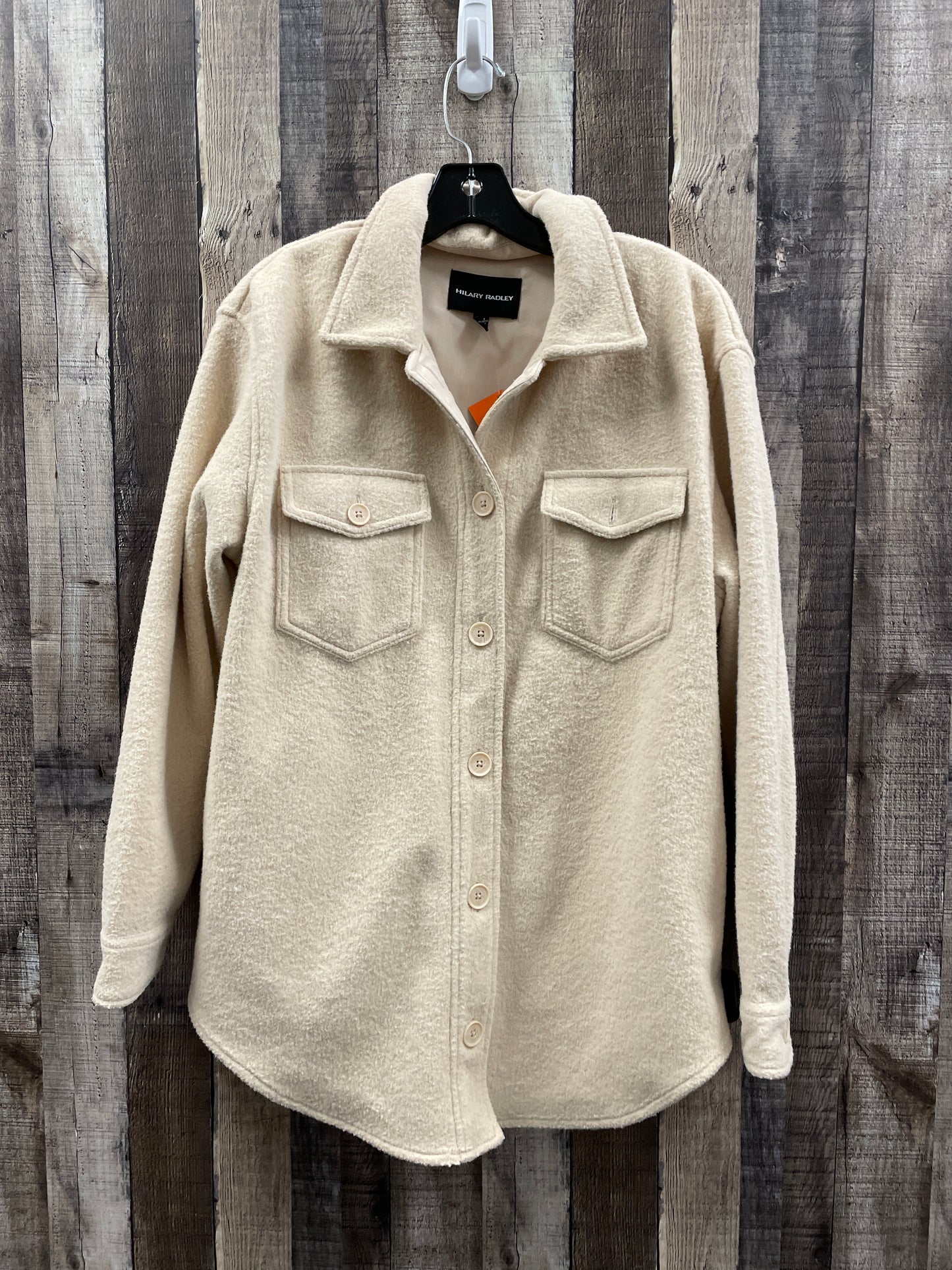 Jacket Shirt By Hilary Radley In Ivory, Size: M