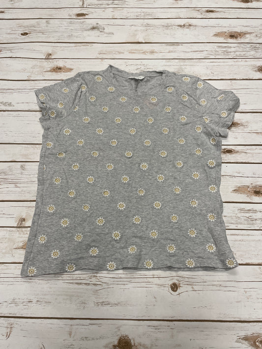 Top Short Sleeve By Lucky Brand In Grey, Size: L