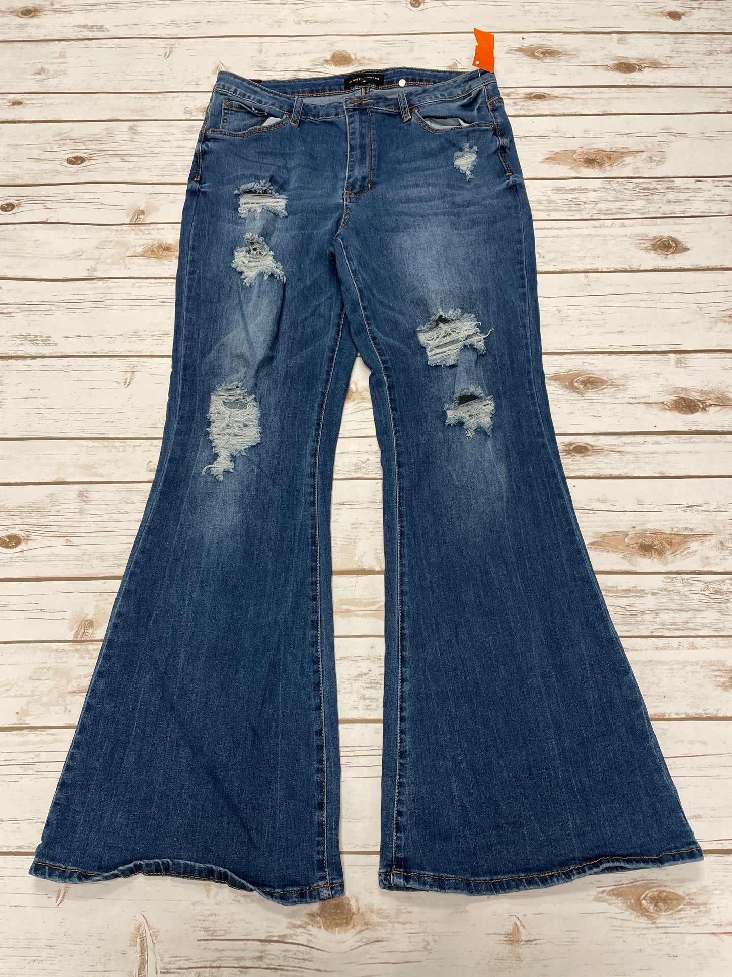 Jeans Flared By Almost Famous In Blue Denim, Size: 14