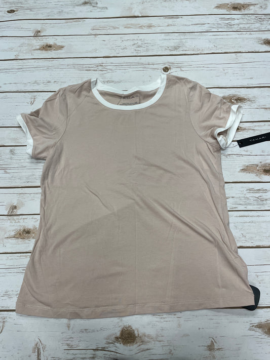 Top Short Sleeve Basic By Tahari By Arthur Levine In Beige, Size: M