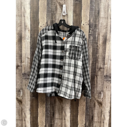 Top Long Sleeve By Doe & Rae In Plaid Pattern, Size: M