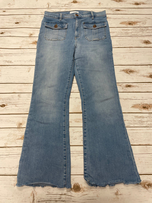 Jeans Flared By Loft In Blue Denim, Size: 6