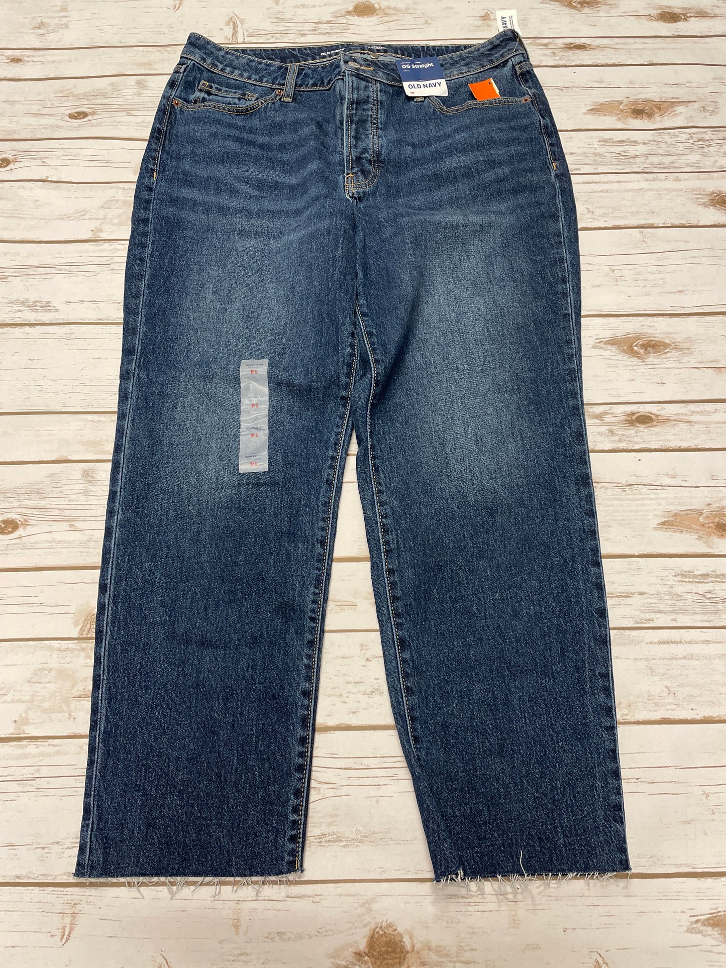 Jeans Straight By Old Navy In Blue Denim, Size: 14