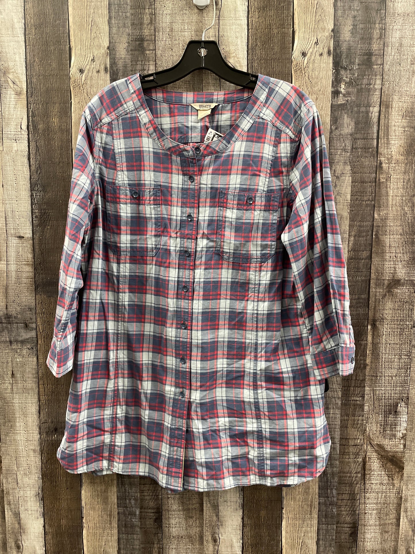 Tunic Long Sleeve By Duluth Trading In Plaid Pattern, Size: L