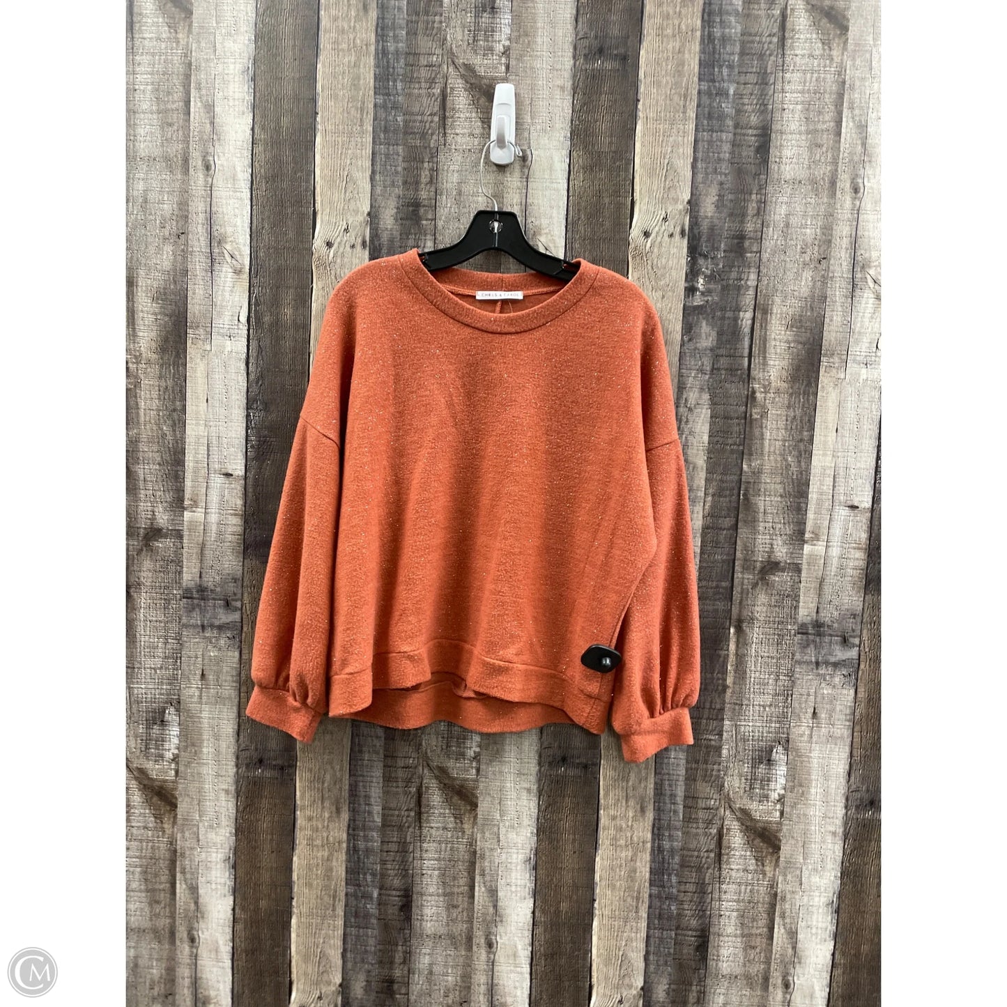 Sweatshirt Collar By Chris And Carol In Orange, Size: M