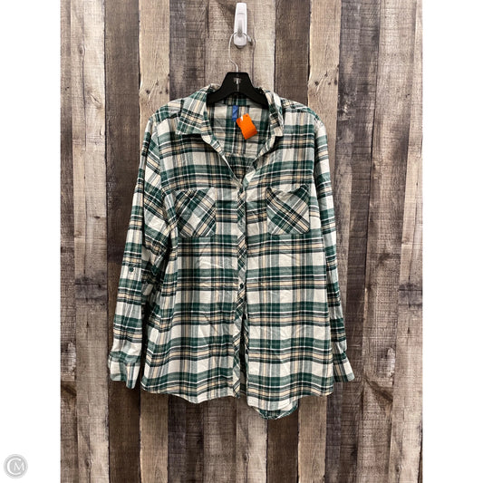 Top Long Sleeve By Falls Creek In Plaid Pattern, Size: 2x