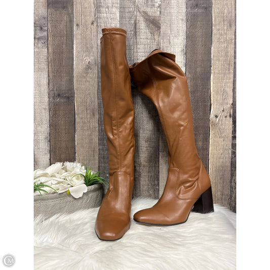 Boots Knee Heels By Franco Sarto In Brown, Size: 9
