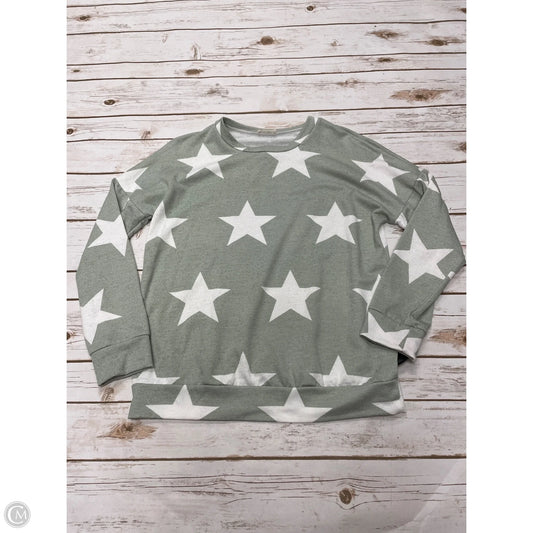Top Long Sleeve By First Love In Green & White, Size: S
