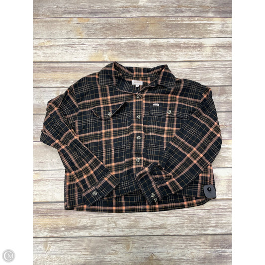 Top Long Sleeve By Cme In Plaid Pattern, Size: M