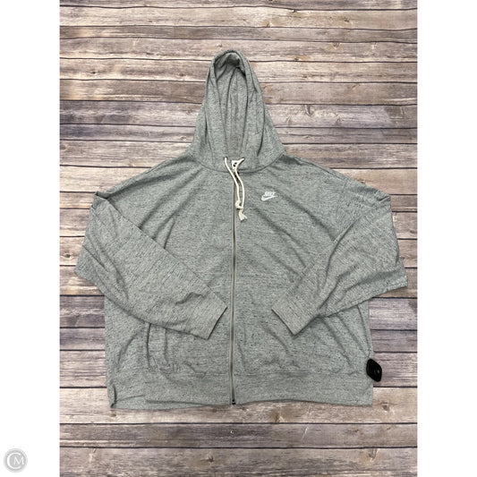 Athletic Jacket By Nike In Grey, Size: 2x
