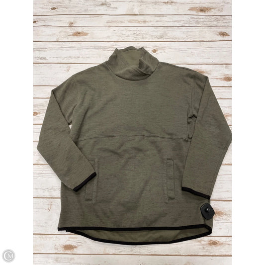 Athletic Top Long Sleeve Collar By Tek Gear In Green, Size: M