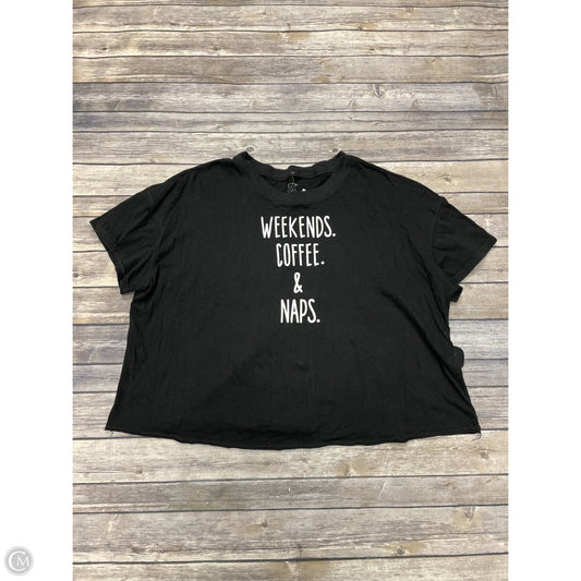 Top Short Sleeve By Cmf In Black, Size: Xl