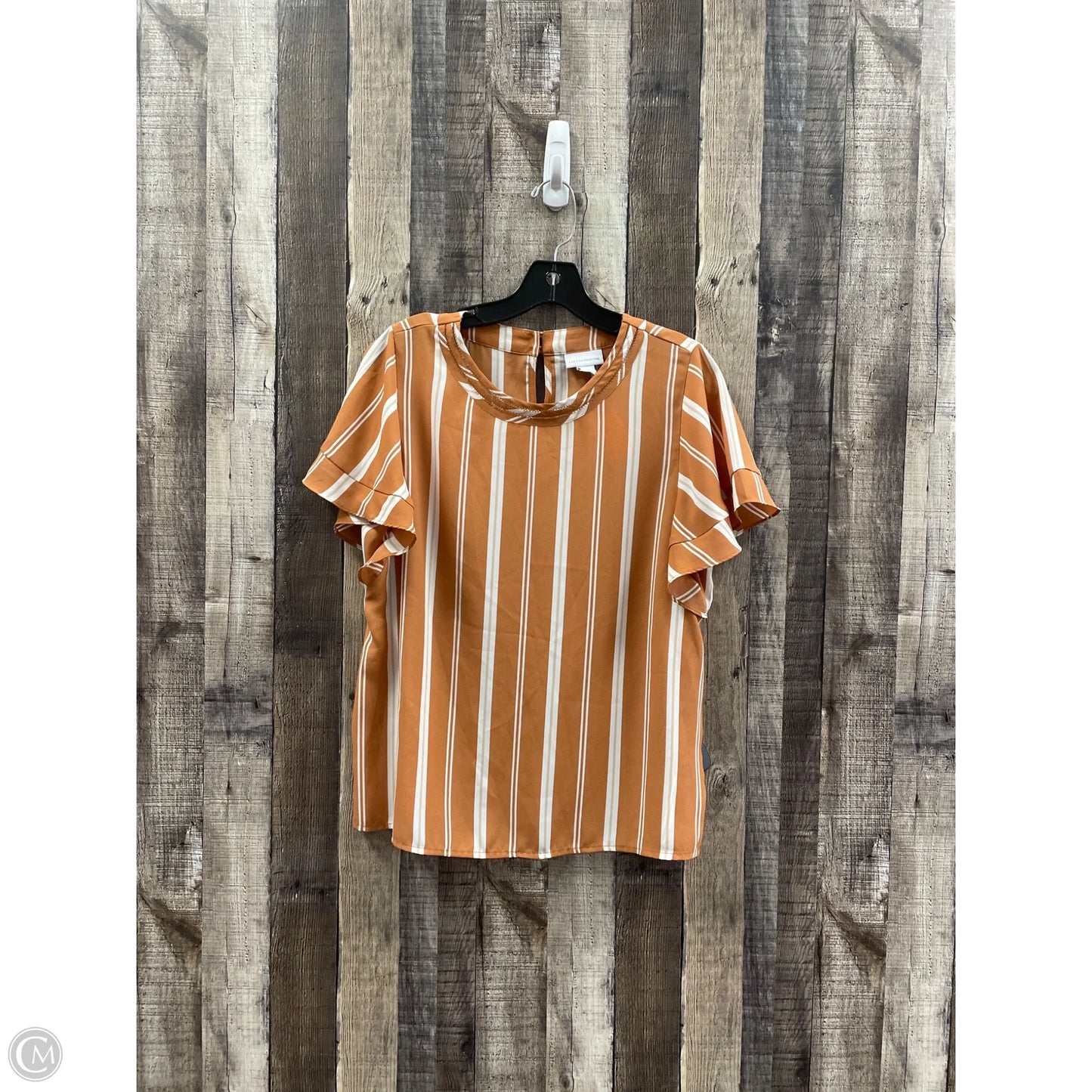 Top Short Sleeve By Liz Claiborne In Striped Pattern, Size: S
