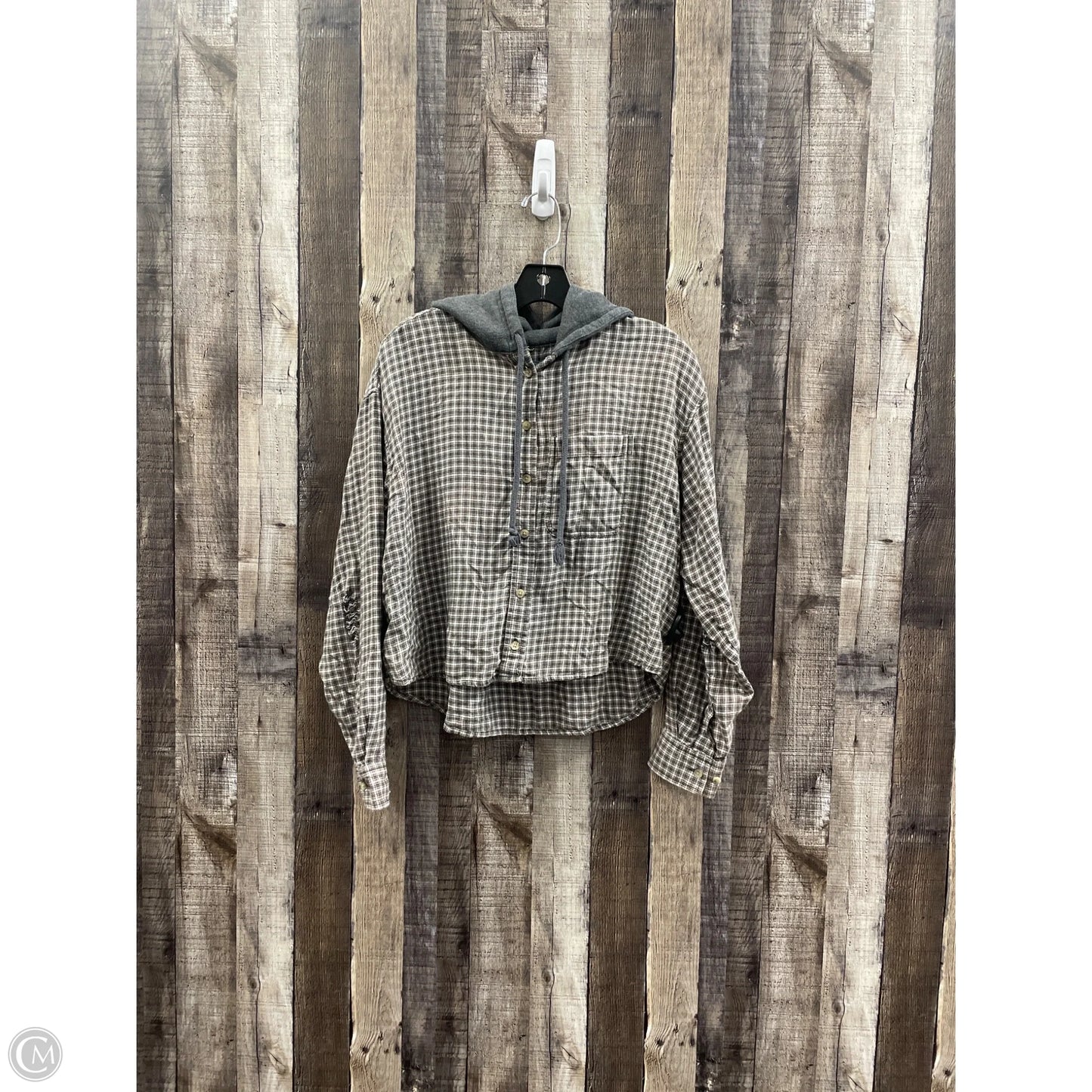 Top Long Sleeve By American Eagle In Plaid Pattern, Size: M