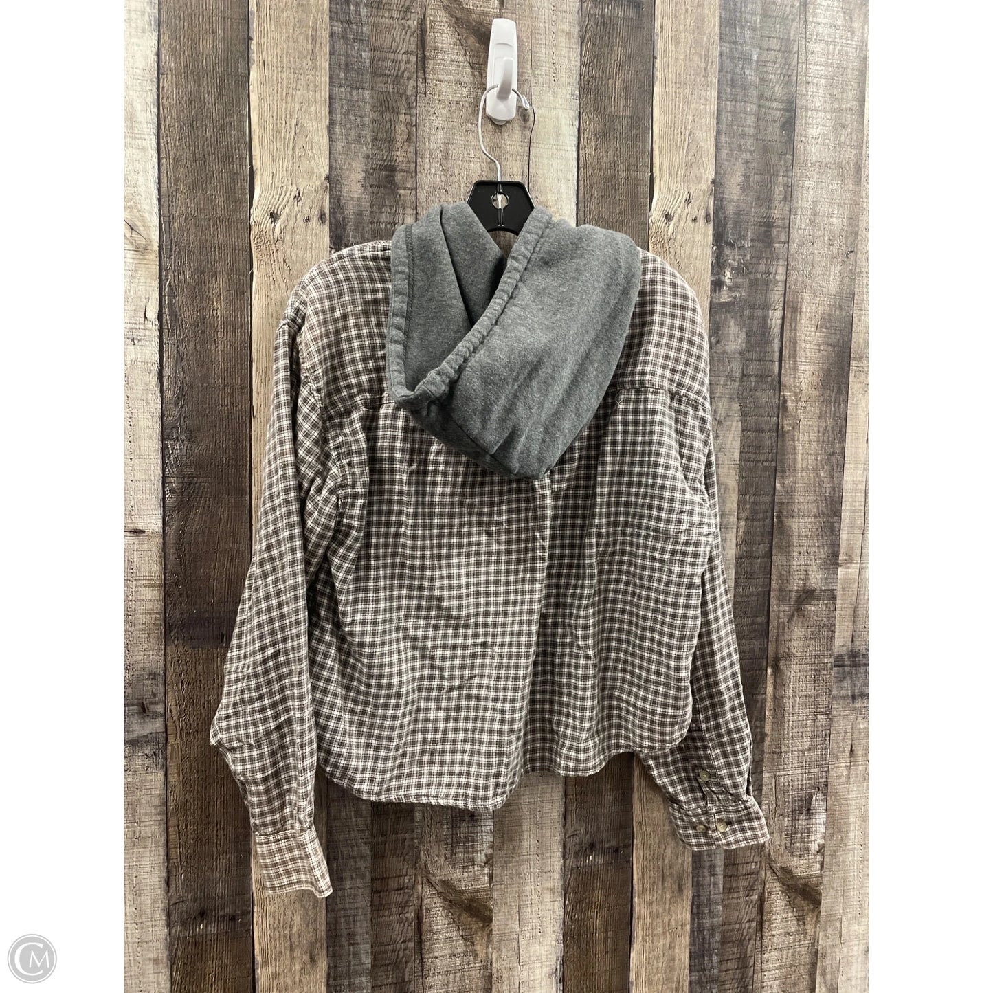 Top Long Sleeve By American Eagle In Plaid Pattern, Size: M