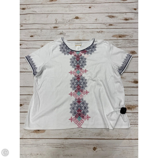 Top Short Sleeve By Alfred Dunner In White, Size: 2x