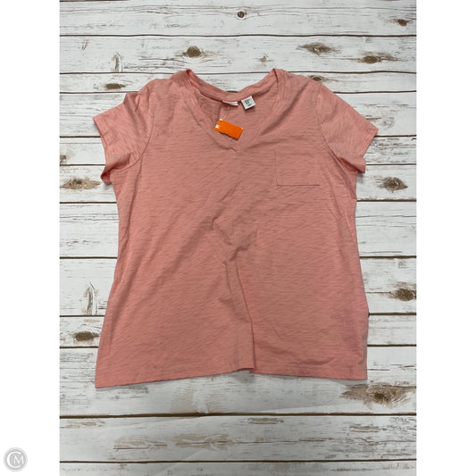 Top Short Sleeve Basic By Max Studio In Coral, Size: Xl
