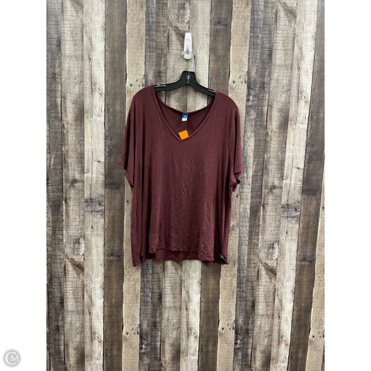 Athletic Top Short Sleeve By Old Navy In Maroon, Size: Xxl