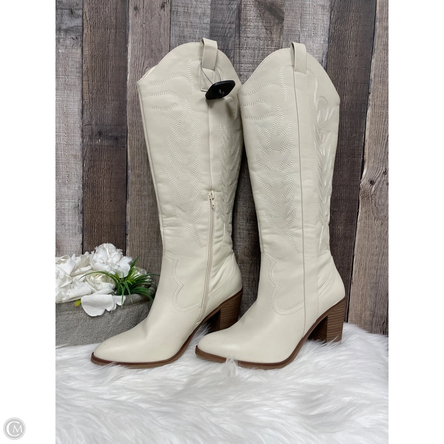 Boots Knee Heels By Mia In Beige, Size: 10
