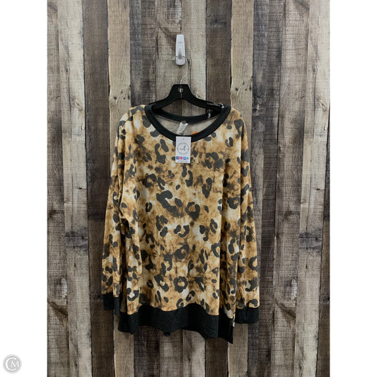Top Long Sleeve By Honeyme In Animal Print, Size: Xxl