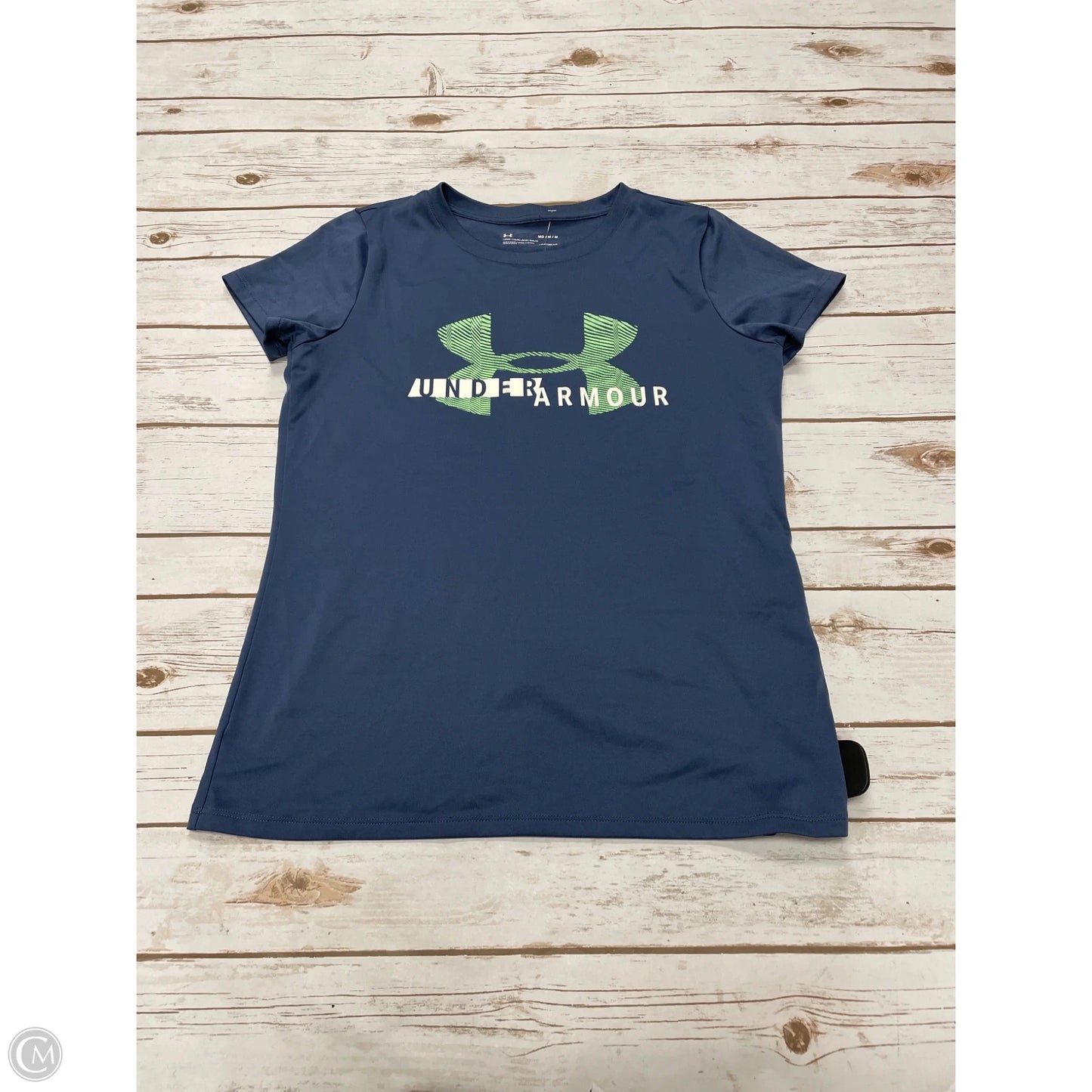 Athletic Top Short Sleeve By Under Armour In Blue, Size: M