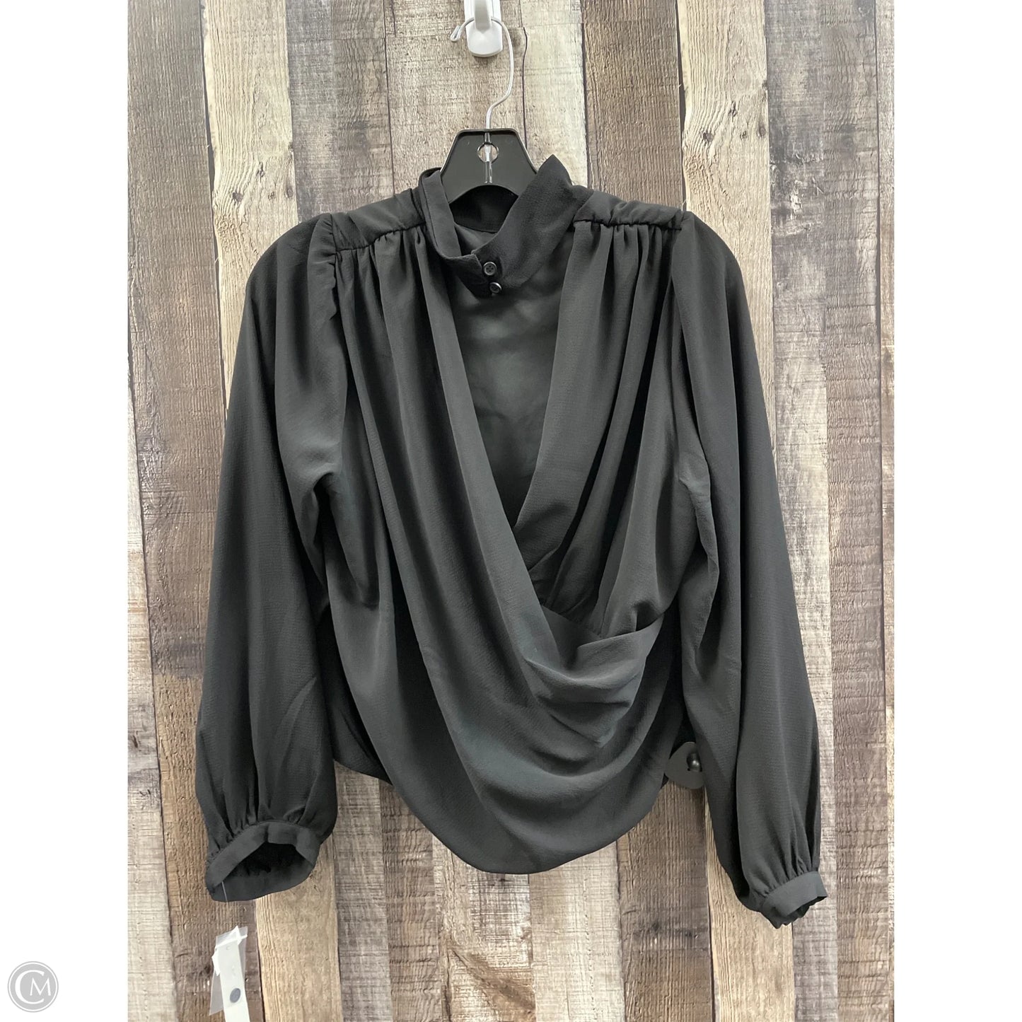 Top Long Sleeve By Cme In Black, Size: M