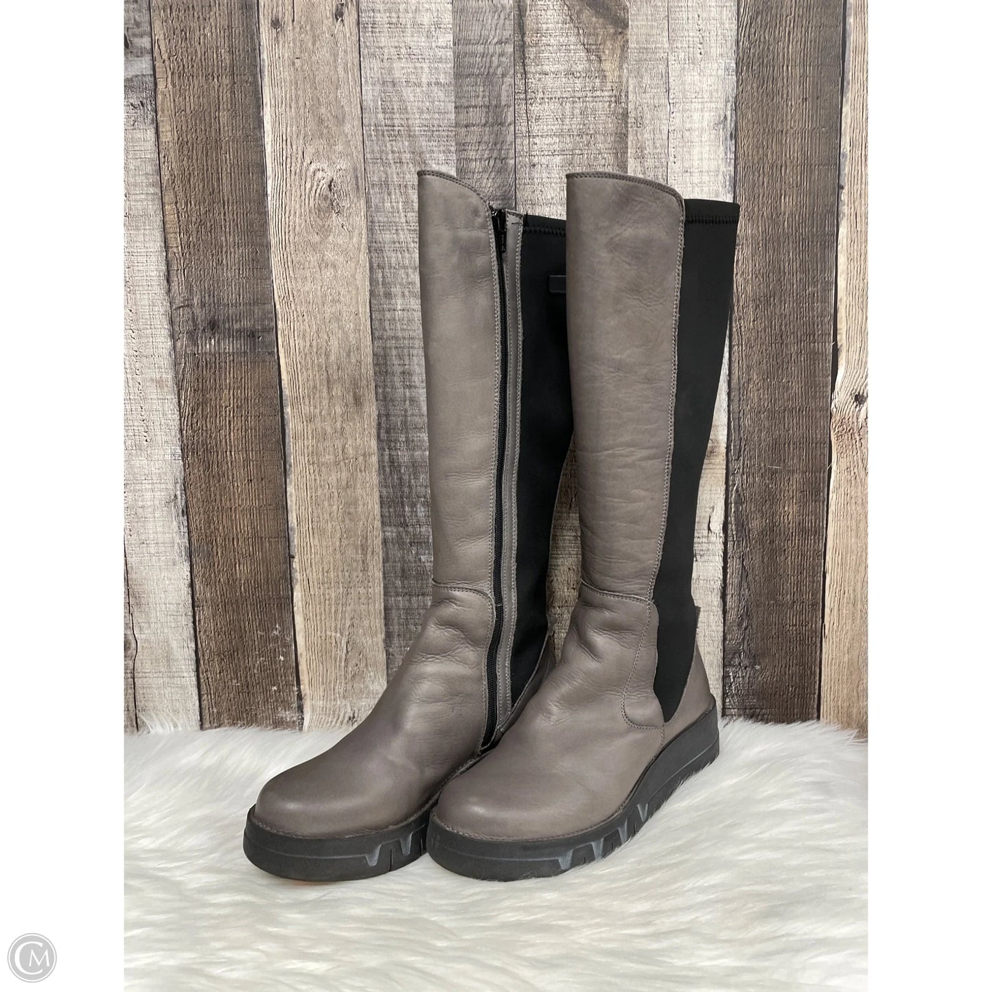 Boots Knee Heels By Miz Mooz In Grey, Size: 7