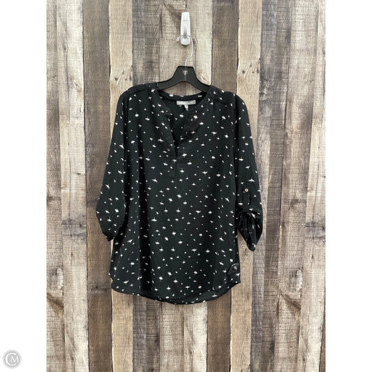 Top Long Sleeve By Daniel Rainn In Black & White, Size: S