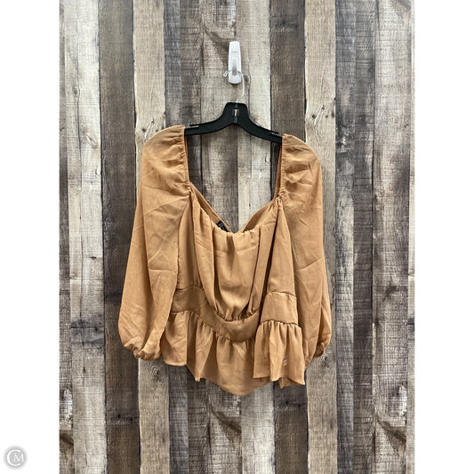 Top Long Sleeve By New York And Co In Tan, Size: Xl