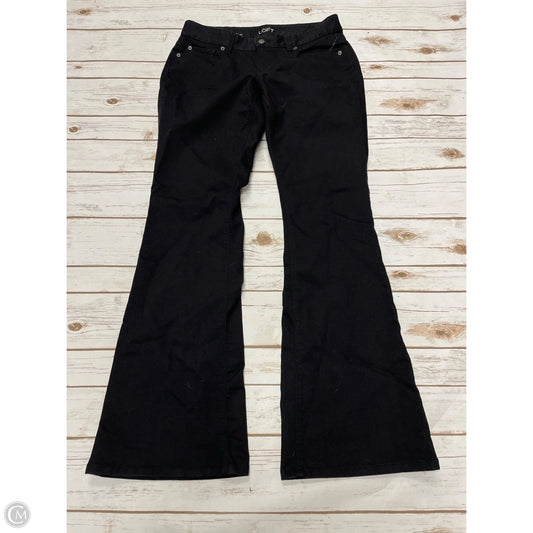 Jeans Flared By Loft In Black Denim, Size: 8