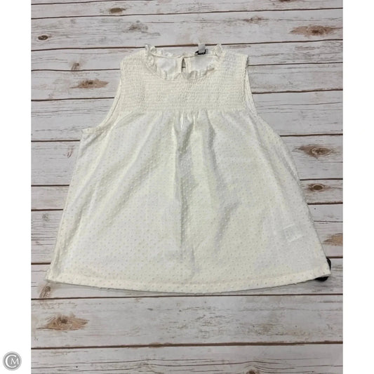 Top Sleeveless By J. Crew In Cream, Size: L