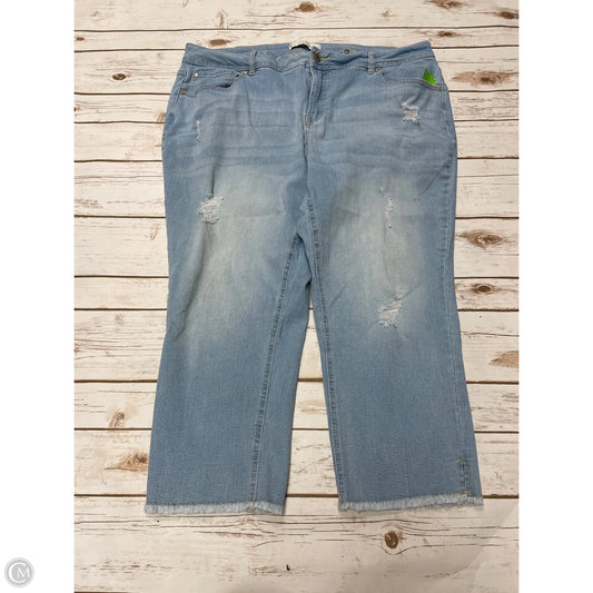 Jeans Cropped By Cato In Blue Denim, Size: 18