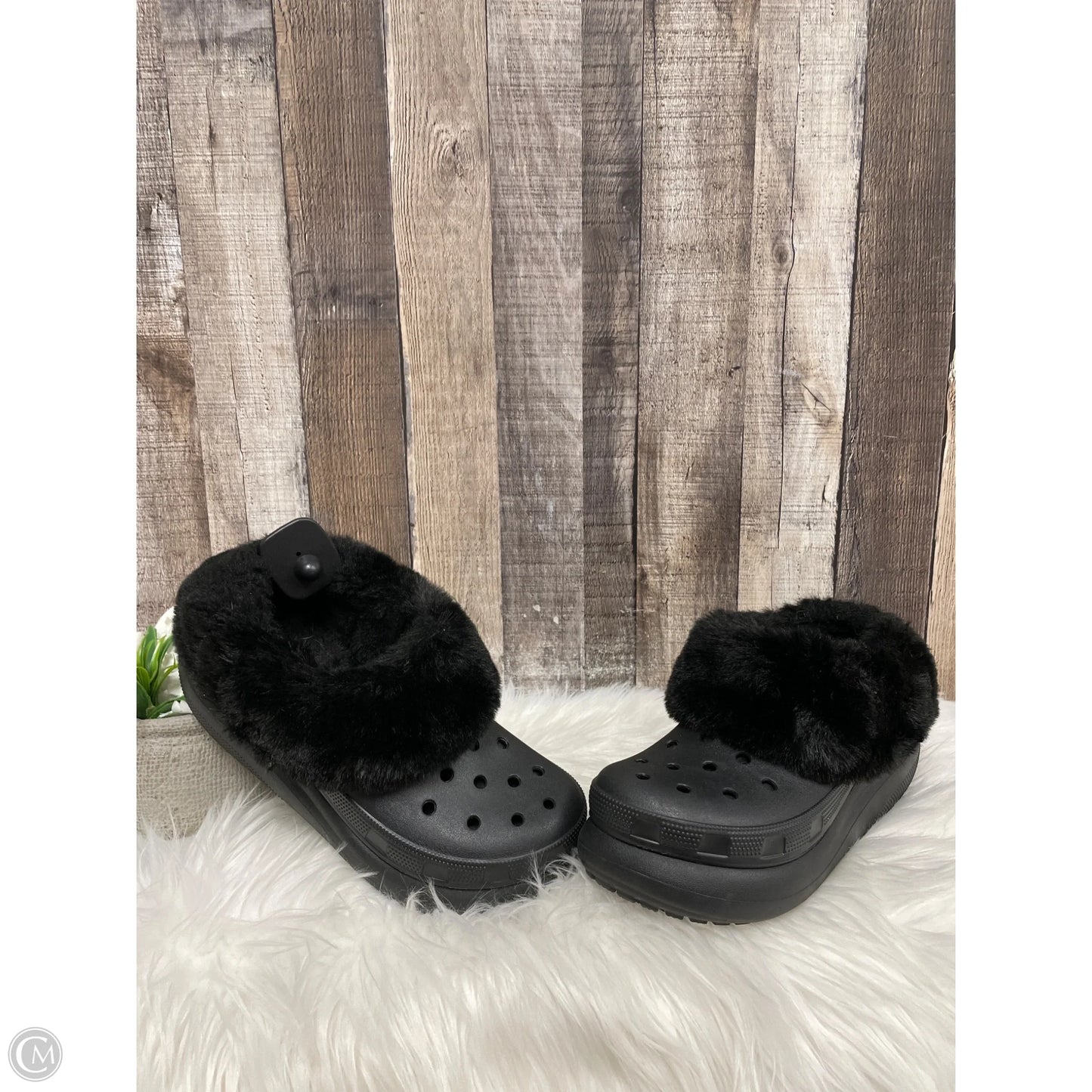 Shoes Heels Platform By Crocs In Black, Size: 8