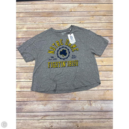 Athletic Top Short Sleeve By Cme In Grey, Size: Xl