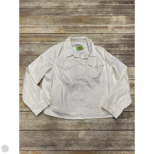 Jacket Denim By Lane Bryant In White Denim, Size: 1x