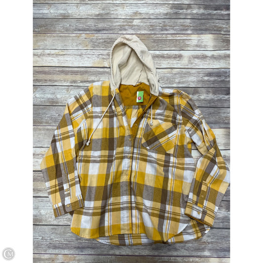 Top Long Sleeve By Cme In Plaid Pattern, Size: L