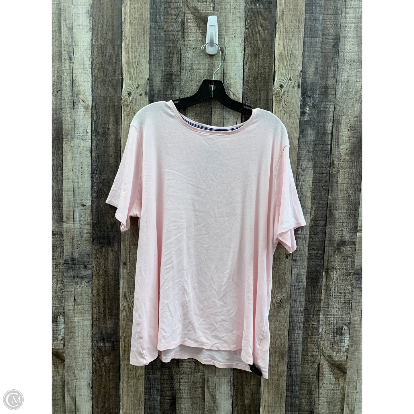 Top Short Sleeve Basic By Croft And Barrow In Pink, Size: 2x