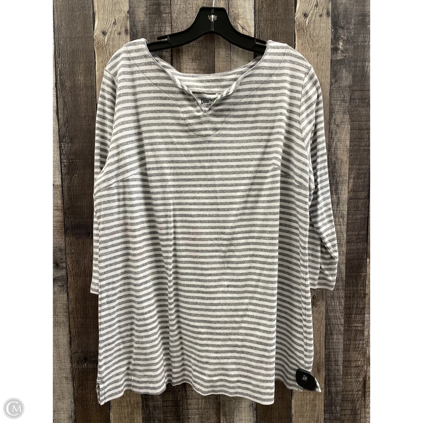 Top 3/4 Sleeve By Duluth Trading In Striped Pattern, Size: 1x