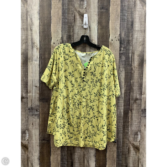 Top Short Sleeve By Cmf In Yellow, Size: Xl