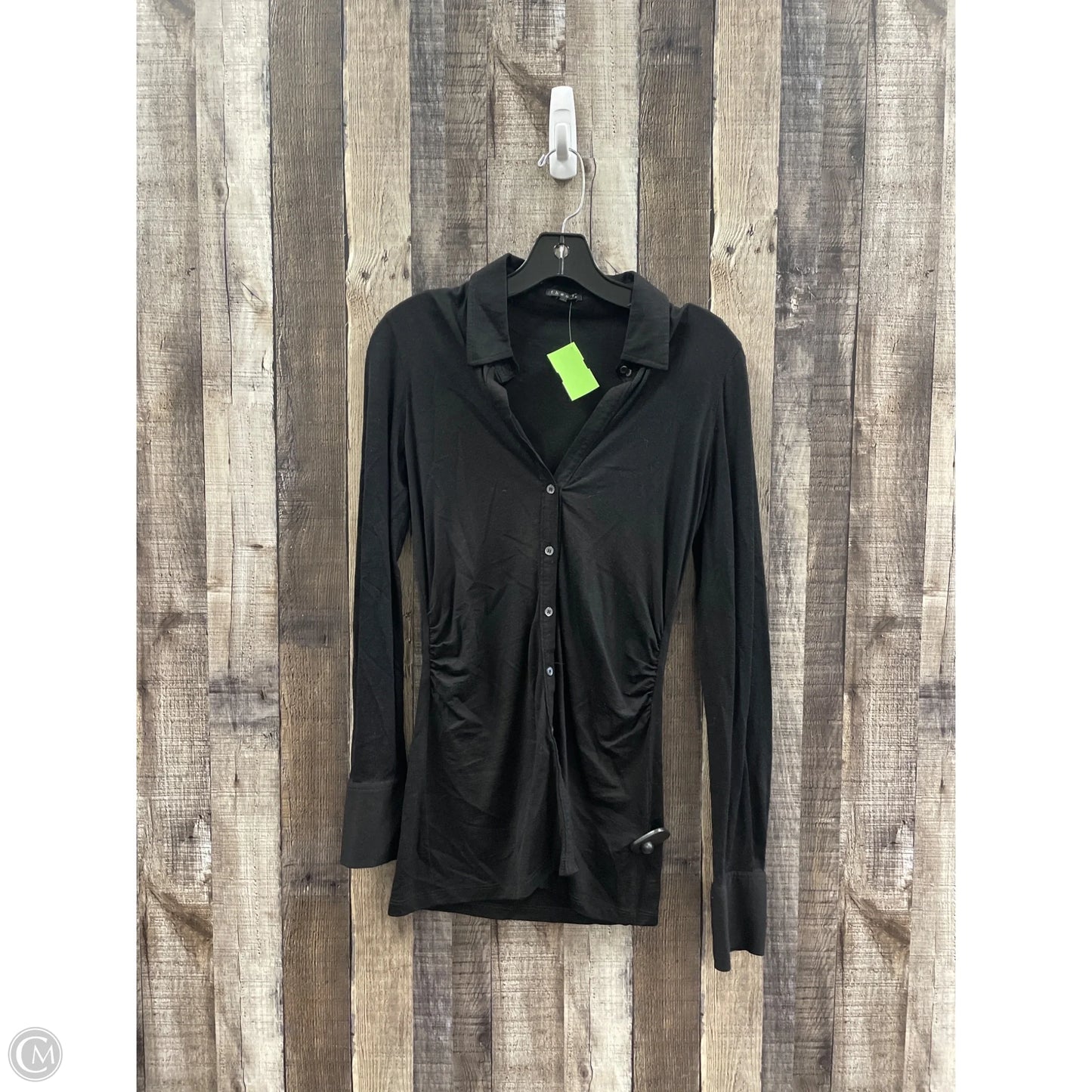Top Long Sleeve By Theory In Black, Size: M