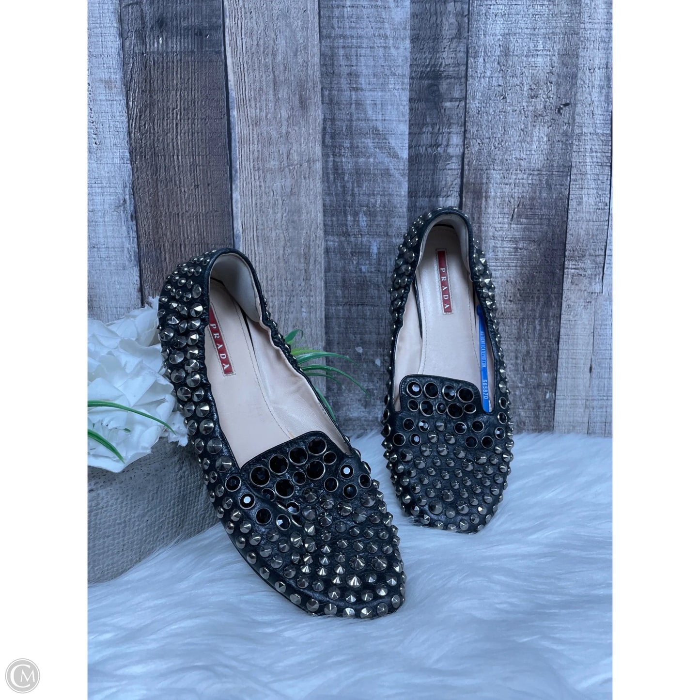 Shoes Luxury Designer By Prada In Black, Size: 8
