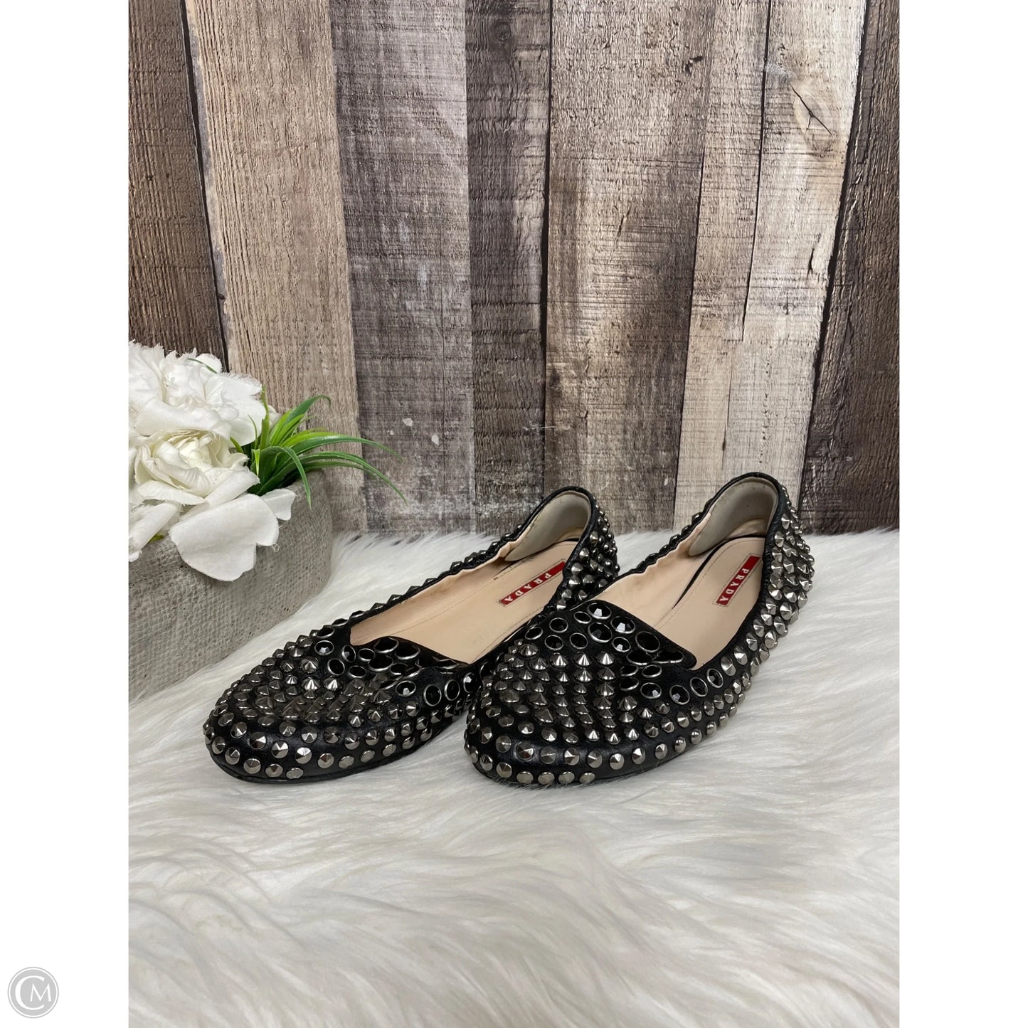 Shoes Luxury Designer By Prada In Black, Size: 8