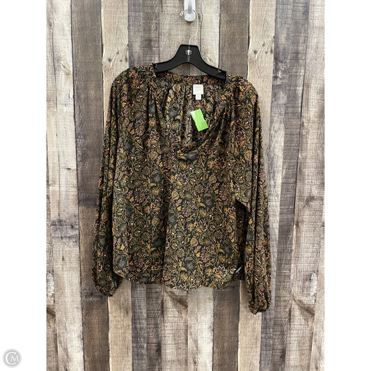 Top Long Sleeve By Cme In Multi-colored, Size: M