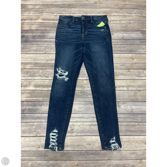Jeans Skinny By American Eagle In Blue Denim, Size: 8