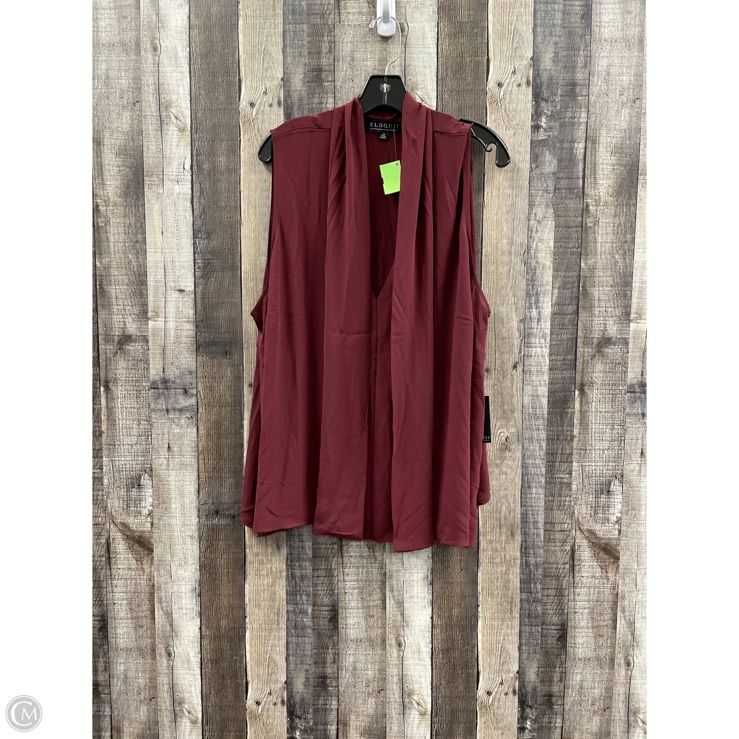 Top Sleeveless By Eloquii In Maroon, Size: 3x